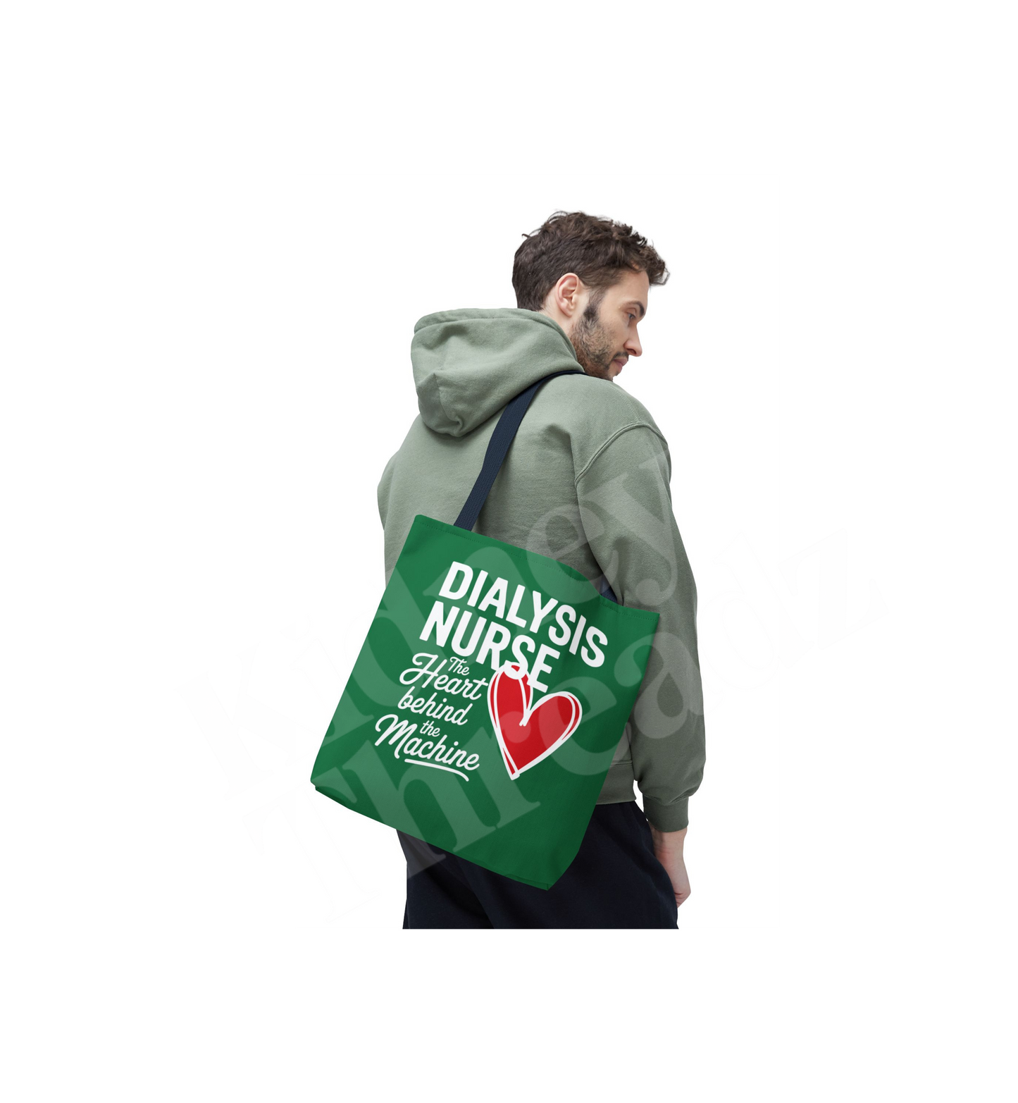 Dialysis Nurse Tote Bag – “The Heart symbol Behind the Machine” | Kidney Awareness Gift