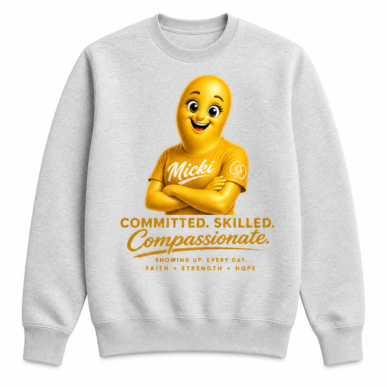 Kidney Threadz "Committed Skilled Compassionate" Crewneck | Healthcare Professional Sweatshirt