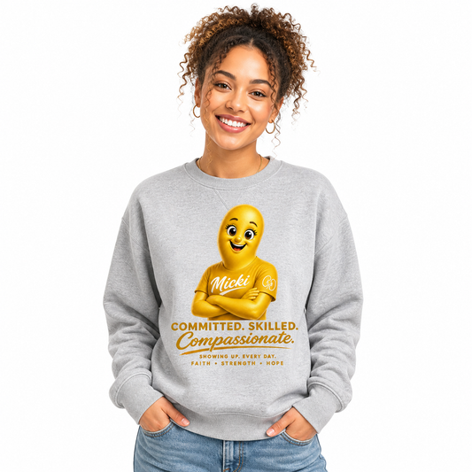 Kidney Threadz "Committed Skilled Compassionate" Crewneck | Healthcare Professional Sweatshirt