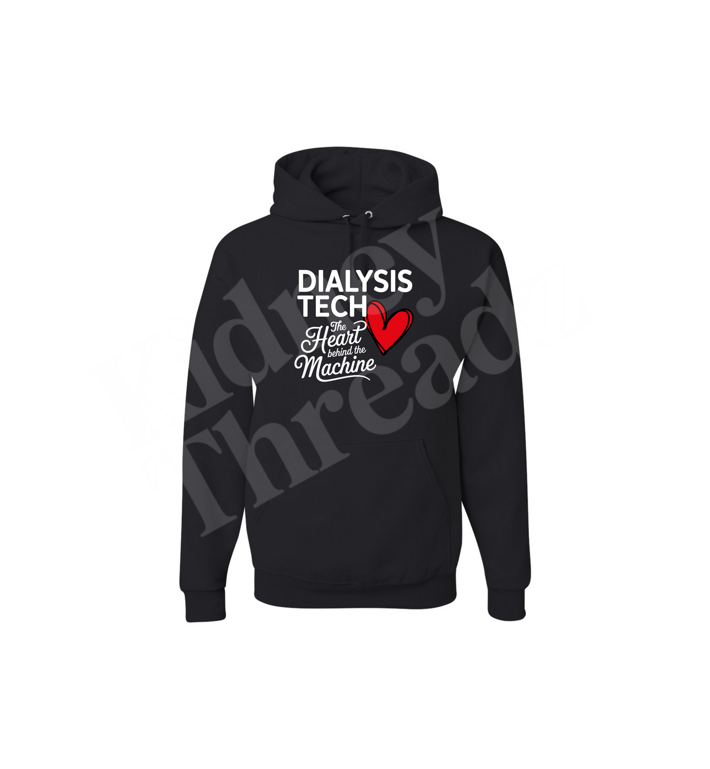 Dialysis Tech Hoodie – The Heart symbol Behind the Machine | Kidney Threadz