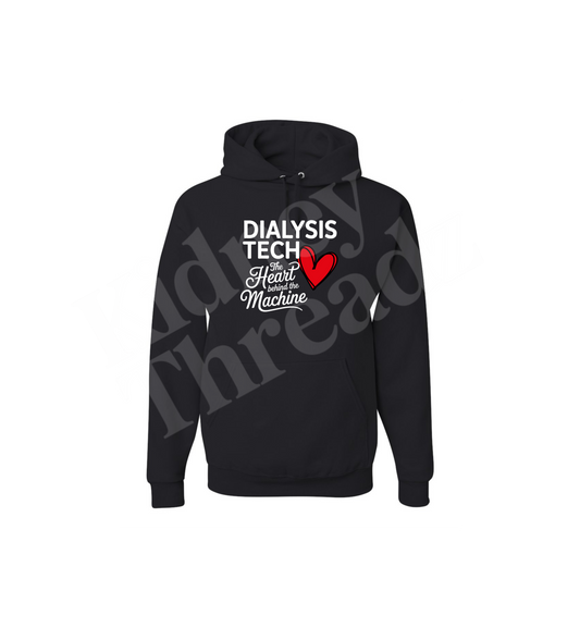 Dialysis Tech Hoodie – The Heart symbol Behind the Machine | Kidney Threadz