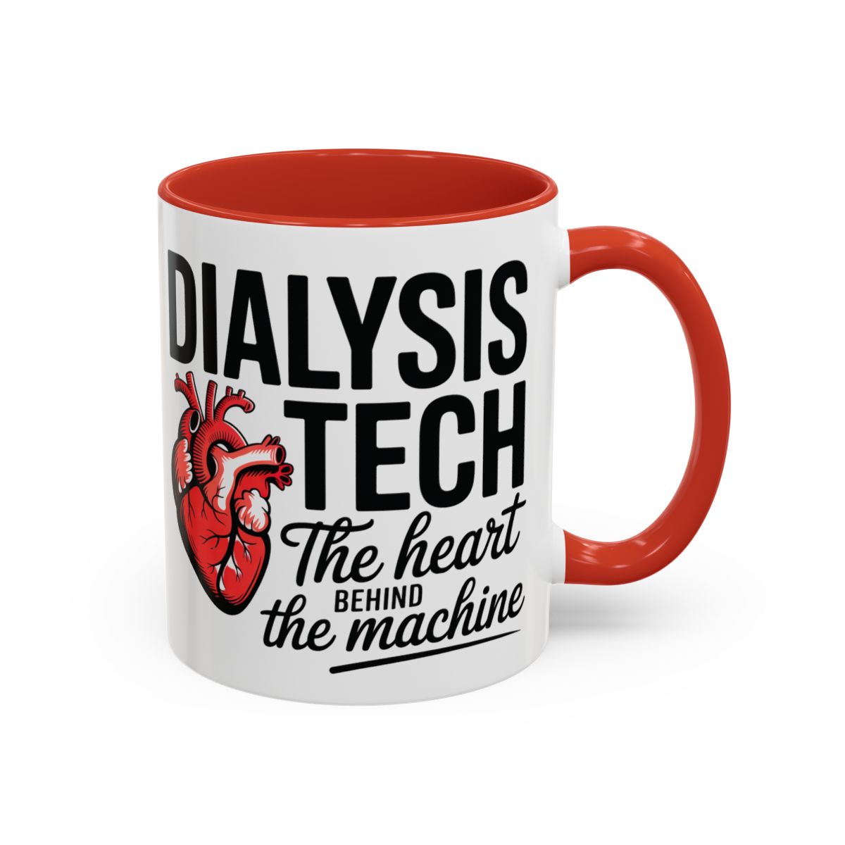 Dialysis Tech Mug – “The Anatomical Heart Behind the Machine” | Ceramic Healthcare Appreciation Cup