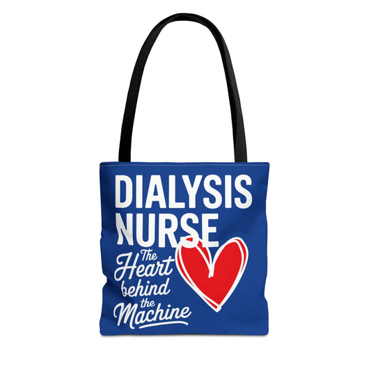 Dialysis Nurse Tote Bag – “The Heart symbol Behind the Machine” | Kidney Awareness Gift
