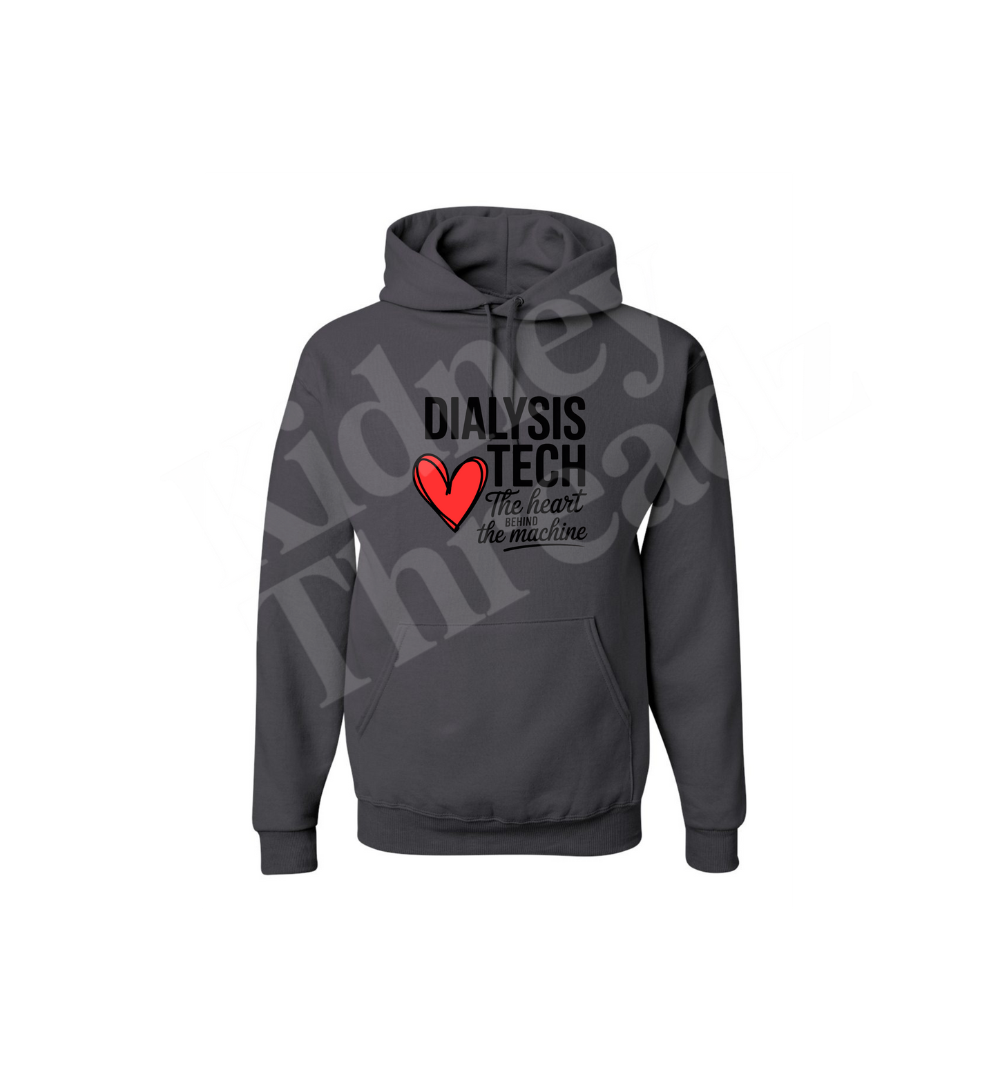 Dialysis Tech Hoodie – The Heart symbol Behind the Machine | Kidney Threadz