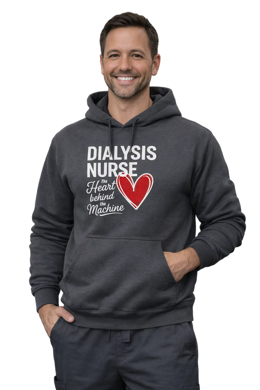 Dialysis Nurse Hoodie – The Heart Behind the Machine | Kidney Threadz