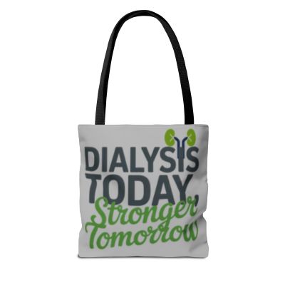 Dialysis Today Stronger Tomorrow Tote Bag – Kidney Awareness & Encouragement | Durable Polyester Carry-All