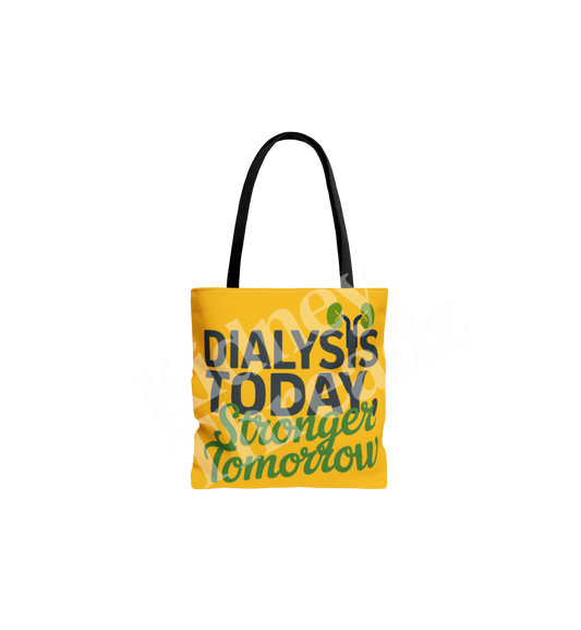 Dialysis Today Stronger Tomorrow Tote Bag – Kidney Awareness & Encouragement | Durable Polyester Carry-All