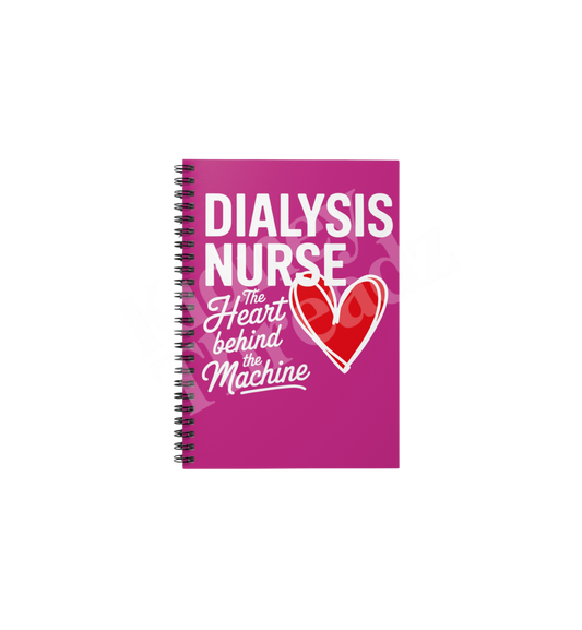 Dialysis Nurse Notebook – “The Heart Behind the Machine” | 118-Page Spiral Journal for Nurses