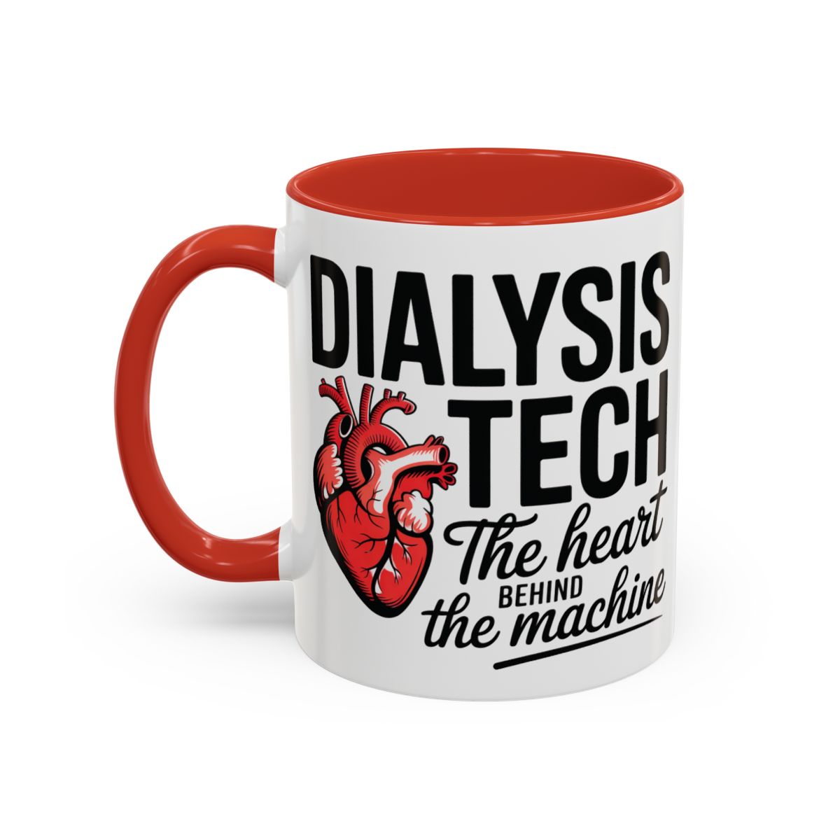 Dialysis Tech Mug – “The Anatomical Heart Behind the Machine” | Ceramic Healthcare Appreciation Cup